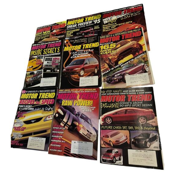 MOTOR TREND Magazines (9) 1994 1995 1996 Saleen Mustang Pontiac Ferrari Porsche - Picture 1 of 6